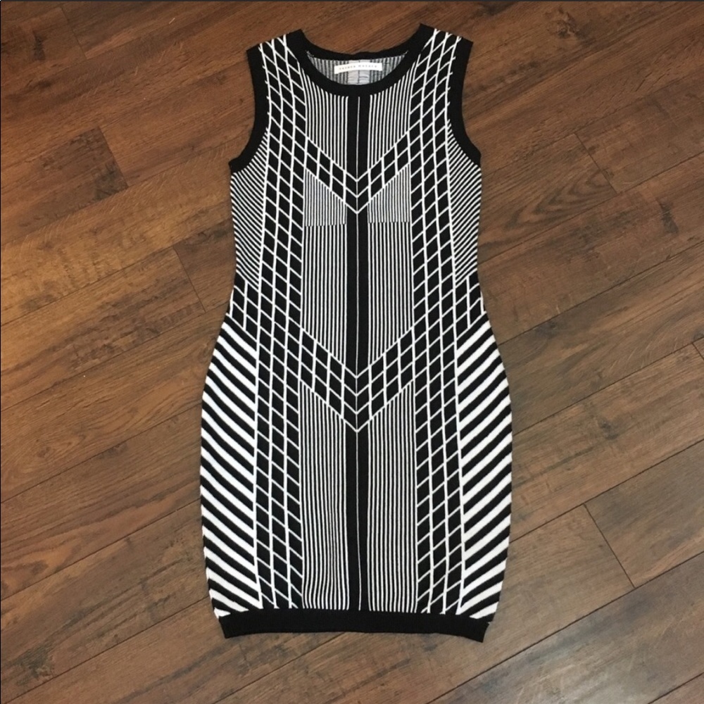 NWT Susana Monaco L black and white sweater dress